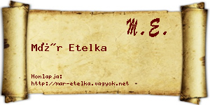 Már Etelka névjegykártya